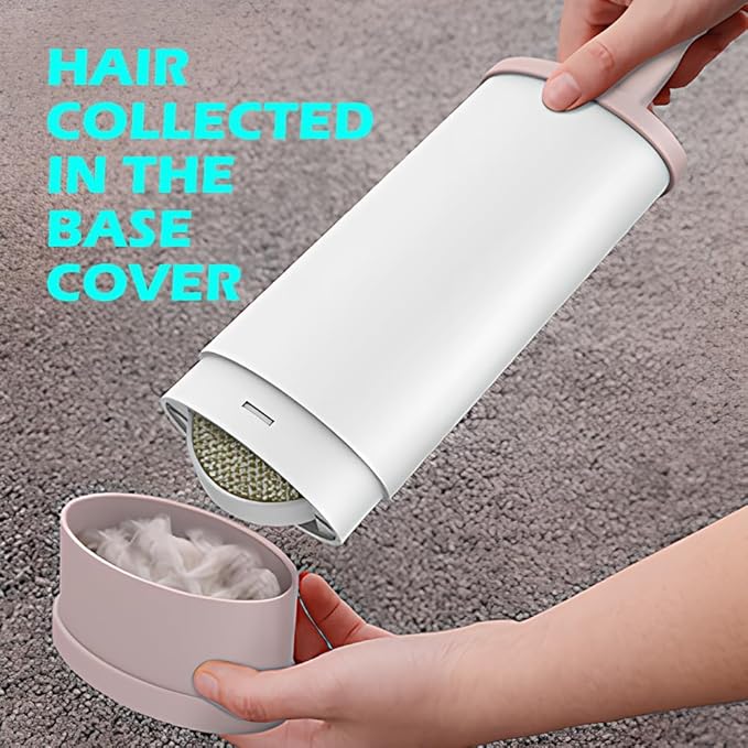 Double Sided Self-Cleaning Pet Hair Remover Brush - Reusable Lint Brush for Laundry & Clothes, Dog Cat Fur Tool (Pink)