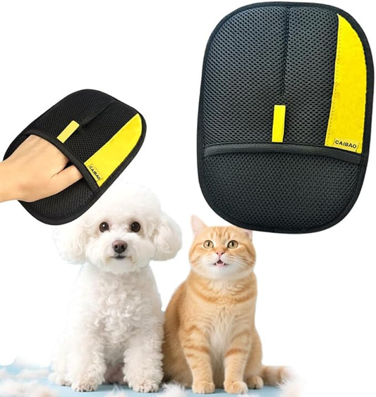 CAIBAO Electrostatic Pet Hair Removal Gloves: Quick Wiping - Reusable & Washable for Sofa Clothing Pet Beds Effortless Cats & Dogs Hair Remover for Busy Pet Owners (1pcs-Black)