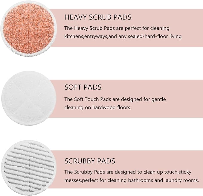 BeiLan Spin Wave Mop Pads Fit for Bissell Spin Wave 20399 23157 23159 2039A 2124A 20393 2039T 2039W 20391 20395 2307 2315A Heavy Soft Scrubby Pads for Hardwood Floor Cleaning Replacement Pads(12Pack)