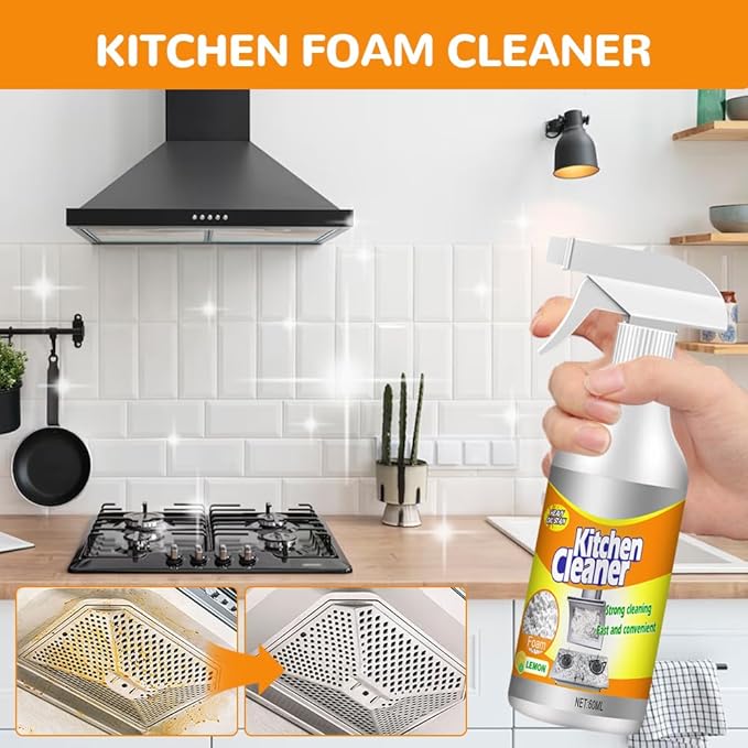 Kitchen Foam Cleaner, 2025 New All-Purpose Foam Spray for Stubborn Stains, Upgraded Multi-Purpose Cleaner for Pots and Pans (2PCS)