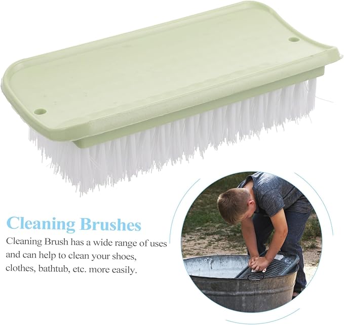 1set Multi Functional Cleaning Brush for Home Laundry Light Green for Stains Garments Durable Material Easy to Store Portable Design 2pcs