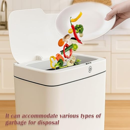 3.2 Gallon White Intelligent Sensor Garbage bin, Supports Multiple Opening Methods, Waterproof Design, Odor Proof Design, Fast Response, Suitable for Kitchen, Living Room, Bedroom, Office, etc
