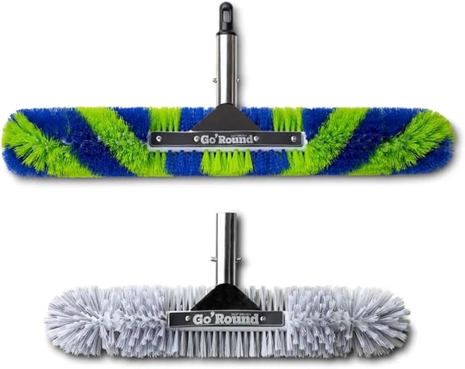 GoRound 360 Pool Brush Pack (18in Stainless/Polypropylene Steel + 24in Polypropylene)