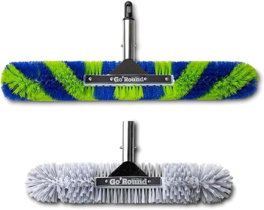 GoRound 360 Pool Brush Pack (18in Stainless/Polypropylene Steel + 24in Polypropylene)