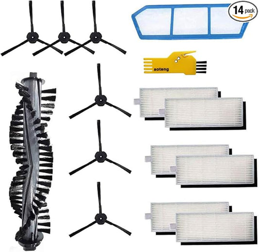 aoteng Replacement Parts for ILIFE A4s Robot Vacuum Cleaner Accessories Kit Pack of Main Brush, Primary Filter, Hepa Filter, Side Brush