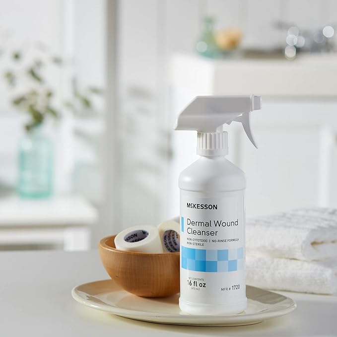McKesson Dermal Wound Care Cleanser Spray, 16 oz [6 Count] First Aid Wash Solution for Minor Injuries, Cuts, Burns, Scrapes, Sores