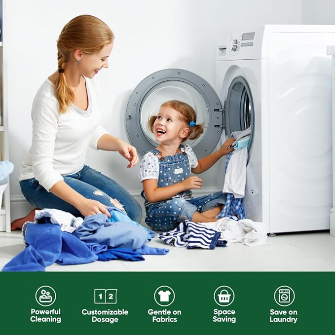AIDEA Laundry Detergent Sheets, Fresh Linen Scent-(200 Loads) 100 Sheets, Eco-Friendly Laundry Detergent & Natural Ingredients, No Plastic Jug, Lightweight & Easy To Use For Travel, Apartments, Dorms
