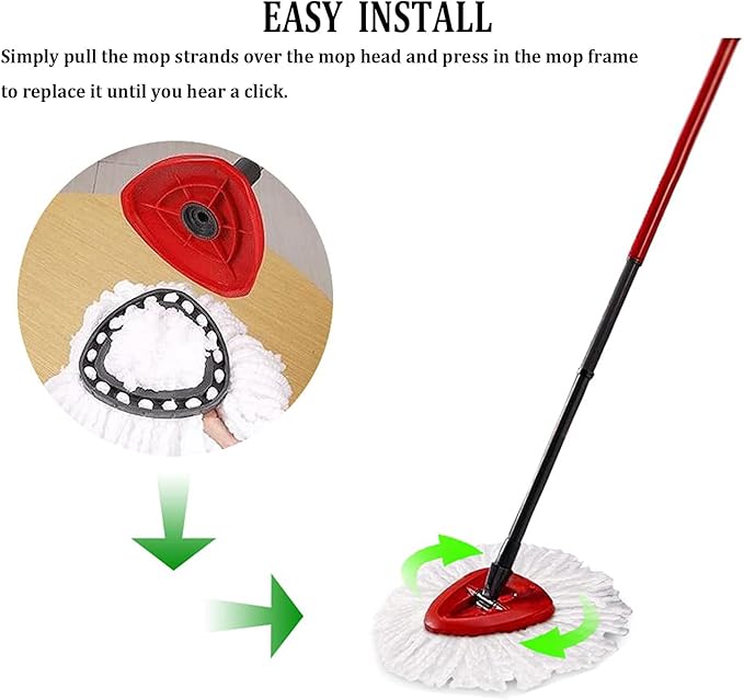 Yeeson Spin Mop Replacement Head, 16 Pack 100% Microfiber Mop Refills Spin Mop Replacements Head for Easy House Cleaning Floor Mopping