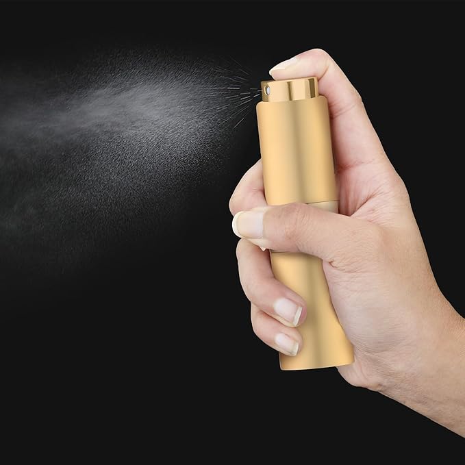 Perfume Travel Refillable Atomizer Bottle: Cologne Spray Mini for Refill - Empty Fragrance Sprayer for Men - Large Size 20ML Gold