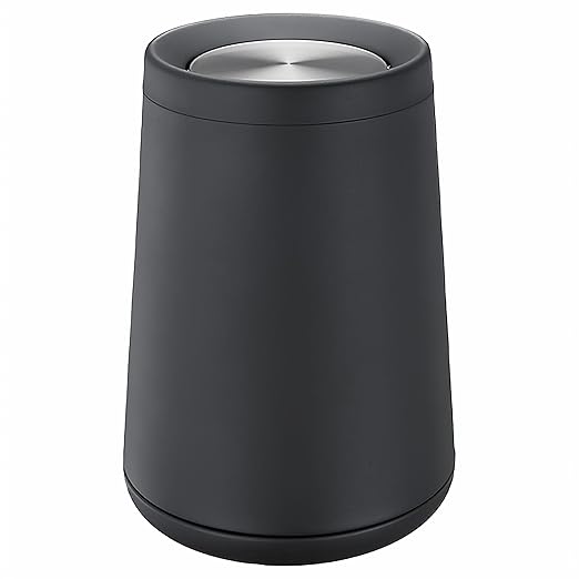8L/2.1GALbrass Garbage can with Swing lid，Brushed Nickel Gold Trash can,Matte Gold Trash can for Bathroom,Powder Room,Bedroom,Laundry Room (Black -32-8l)