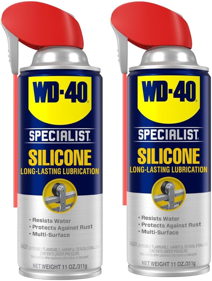 WD-40 Specialist Silicone Lubricant with Smart Straw Sprays 2 Ways, Twin-Pack, 11 OZ