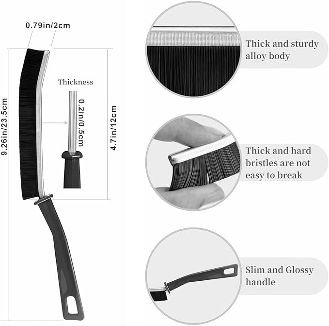 6 PCS Crevice Cleaning Brush,Hard Bristle Crevice Cleaning Brush,Crevice Cleaning Tool is Effective to Clean The Small Gap of Kitchen, tolilet and Windows. (6pcs)