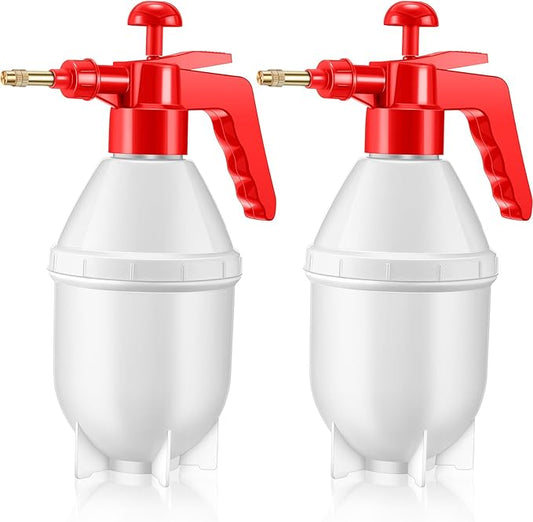 2 Pcs 27 oz Handheld Pump Spray Bottle Garden Spray Bottles Lawn Pressure Hand Pump Sprayer with Adjustable Nozzle for Chemicals Watering Weeds Garden and Car Detailing & Washing (Red)