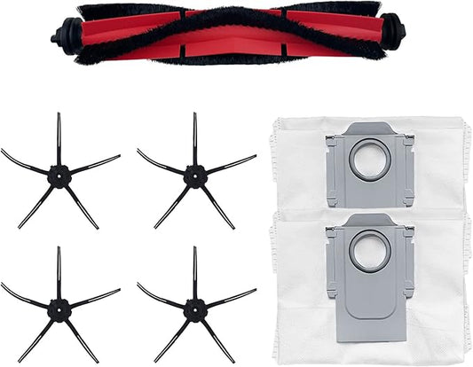 Accessories Kit Compatible for Roborock Q5 Robot Vacuum Replacement Parts, 1 Main Brush 4 Side Brush 2 Dust Bag
