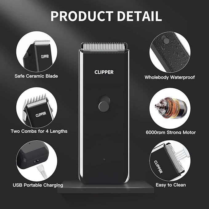Founouly Home Professional Dog Grooming Kit Clipper Low Noise USB Rechargeable for Dog Cat