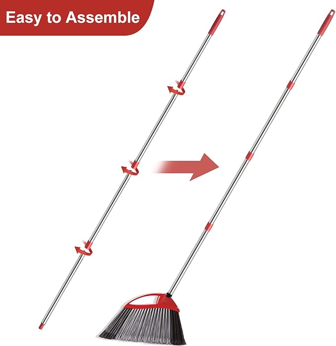 GRAREND 4-Section Spin Mop Replacement Handle, Mop Handle Compatible with Ocedar Spin Mop, 2.5-to-5 Foot Easy Cleaning Floor Mop Stick for Floor Cleaning