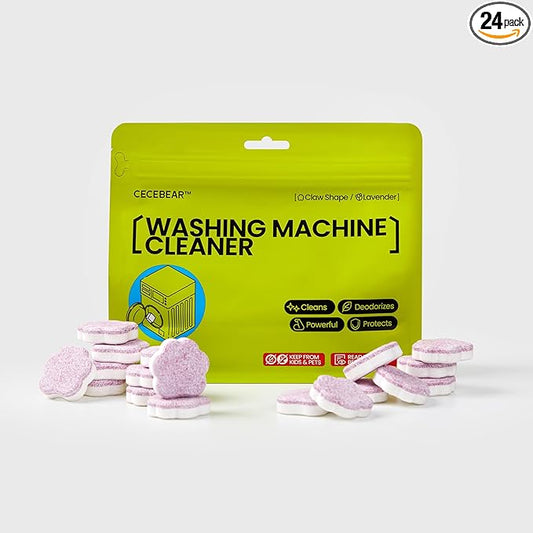 Washing Machine Cleaner Tablets, 24 Pack, Machine Cleaner Tablets, Septic-Safe, Helps Descale and Maintain Drum Cleanliness, 12 Month Supply