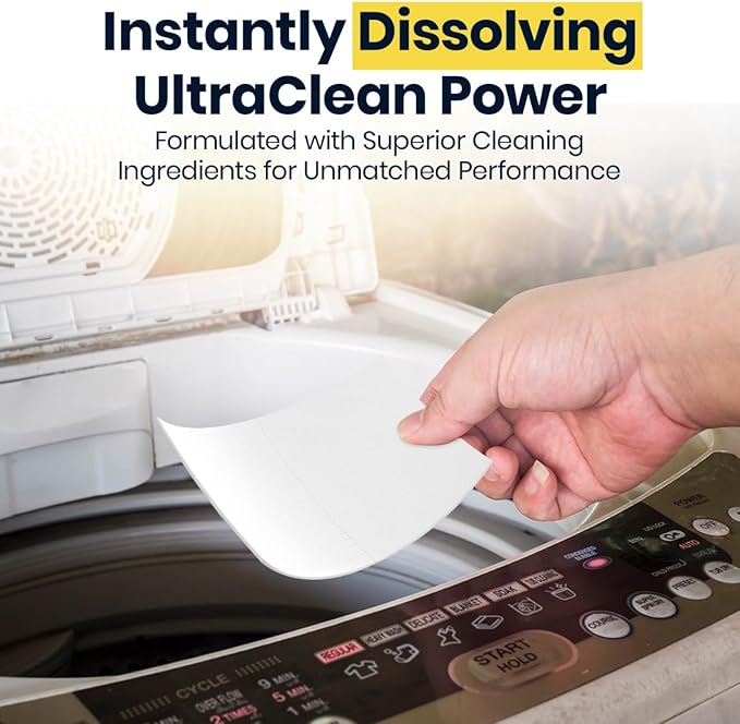 Eco-Friendly Laundry Detergent Sheets – 100 Loads (50 Sheets) Fresh Scent – Concentrated, Quick-Dissolve, Travel-Friendly & Hypoallergenic – No Phosphate, Bleach or Dyes