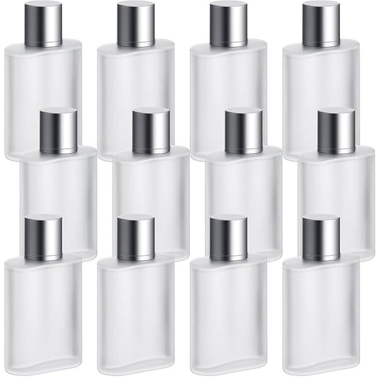 Tessco for you 6 Pcs 1.7 Ounces Perfume Bottles Empty 50ml Frosted Body Spray Glass Bottles Empty Refillable Atomizer Perfume Dispenser Fine Mist Atomizer Cosmetic Make up Container (Silver Gray)