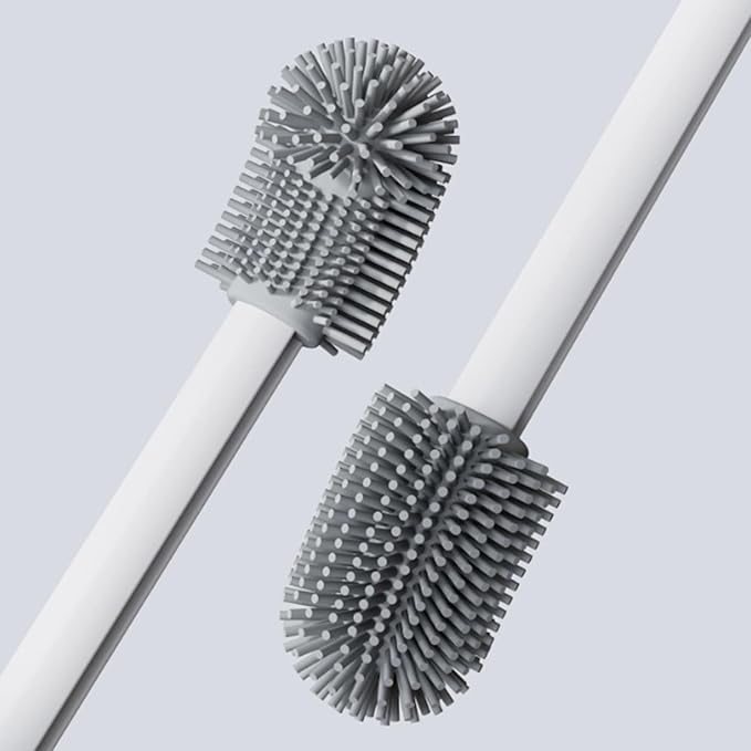 Bendable Silicone Toilet Brush, Flexible Head for | Ergonomic Grip, Bowl Replacement Tool