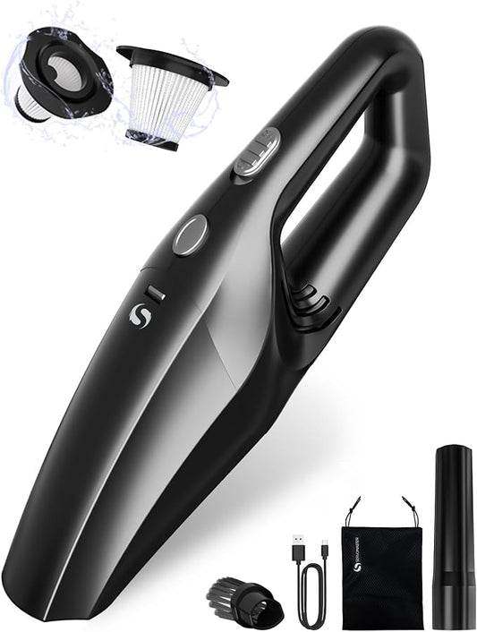 SERVOMASTER Handheld Vacuum Cordless, Car Vacuums Powerful with Rechargeable Battery, Portable Hand Held Vacuum Cordless with Washable HEPA Filter, Mini Vacuums Kit for Men and Women