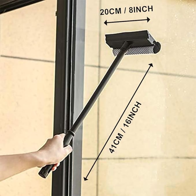 MULING Window Squeegee Cleaning Tool Window Cleaner Car Squeegee Windshield Cleaning Sponge and Rubber Squeegee,BlackM