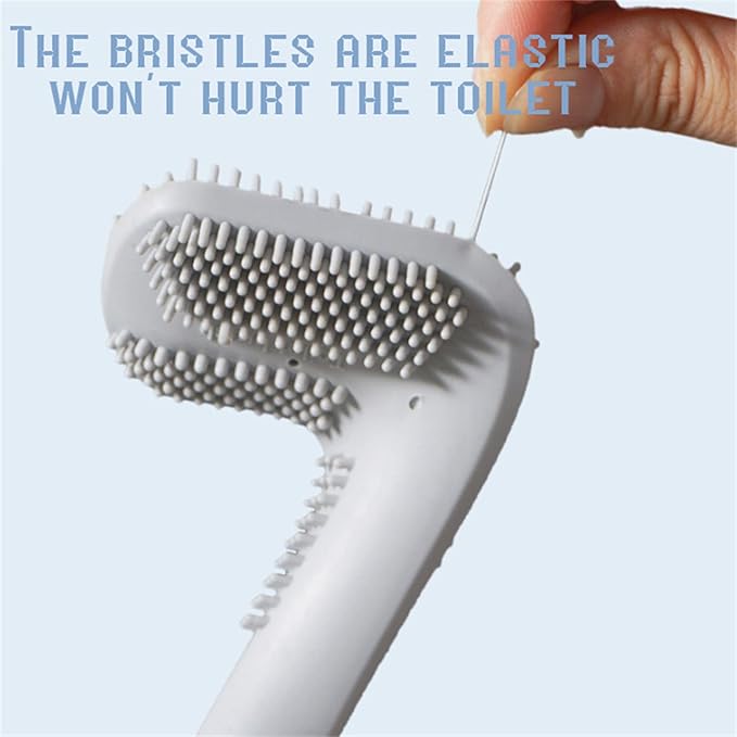 Golf Toilet Brush, Silicone Toilet Brush and Holder Set, Long Handled Toilet Brush, No Dead Corner (A(Without Cover))
