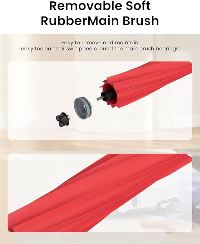Rrochio Rubber Main Brush for Roborock Q Revo Series,S7 Max Ultra,S7,S7+,S7 MaxV,S7 MaxV Plus,S7 MaxV Ultra,Q7 Max,Q7 Max+,Q5,Q5+,QV35A Robot Vacuum,Replacement Part Rubber Main Roller Brush