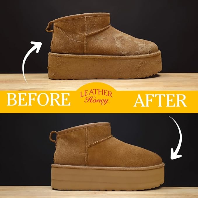 Leather Honey Suede Cleaner: Non-Toxic Suede & Nubuck Care, Made in the USA Since 1968. Clean and Restore Suede & Nubuck Shoes, Boots, Jackets, Uggs, Bags, Purses and More. Safe for Any Color & White