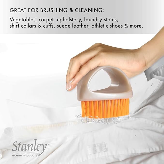 Stanley Home Products Super Scrubby Scrub Brush - All Purpose Cleaning Scrubber w/Looped Handle for Scrubbing Vegetables, Laundry, Shoes, Car & Tub - Deep Multi Surface Cleaning (3)