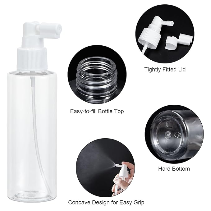 Yebeauty 5oz Portable Small Spray Bottles Plastic Empty Fine Mist with Long Mouth Transparent TSA Approved Travel Size Atomizer for Plants Perfumes Cleaning Mouthwash, 2 Pack Durable Fine Mist Bottle