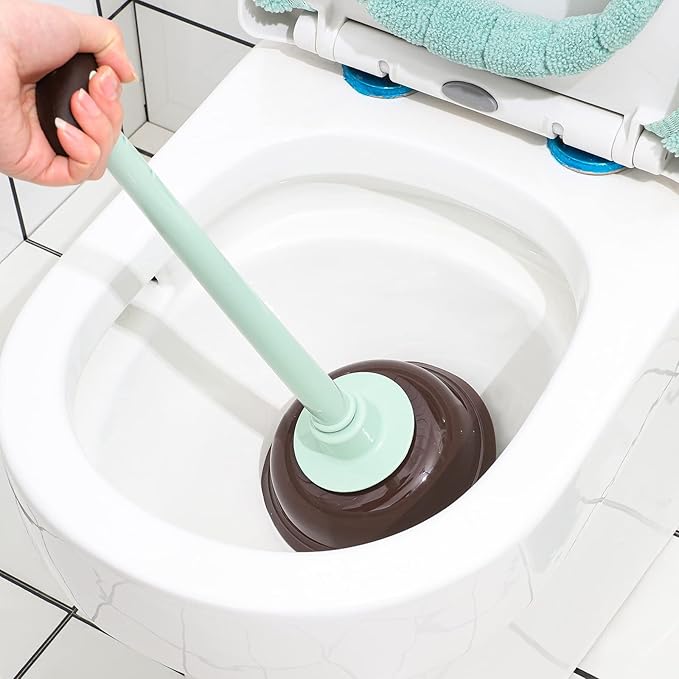 Cq acrylic Toilet Brush and Plunger Set,Toilet Plunger and Brush Combo Bathroom Deeply Cleaning Tools,Bathroom Toilet Bowl Brush with Holder(Green 1 Set)