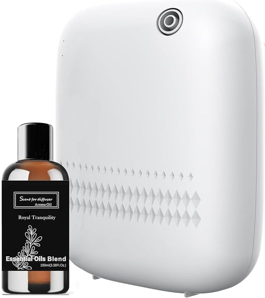 Upgraded Scent Air Machine for Home Cover Up to 2000 sq.ft, Hotel and Commercial Use 400ML Diffuser with 100ML Royal Tranquility Essential Oil, Waterless Cold Air Diffuser for Home, Office