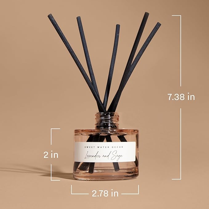 Sweet Water Decor Island Air Reed Diffuser – Room Decor Aesthetic with Long-Lasting Premium Fragrance of Tropical Fruits, Sugared Oranges, Lemons, Limes for 4 Months – Ideal for Home Decor