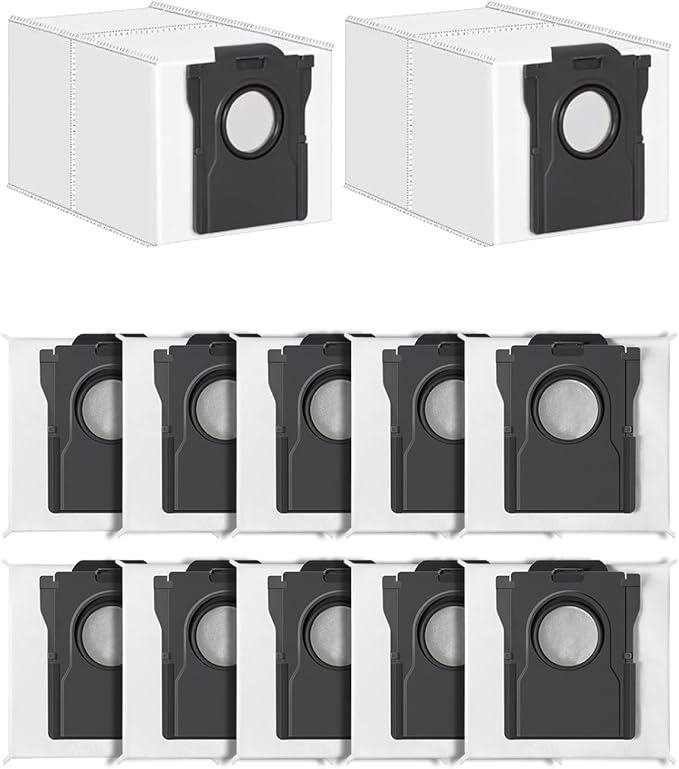 Replacement Vacuum Bags - 3.2L Large Disposable Dust Bag For Dreame X40 Ultra/X30 Ultra/L40 Ultra/L10s Pro Ultra/L10s Ultra Gen2 Vacuum Dust Bags, 12 Pack X40 Ultra Vacuum Cleaner Dust Bags, White