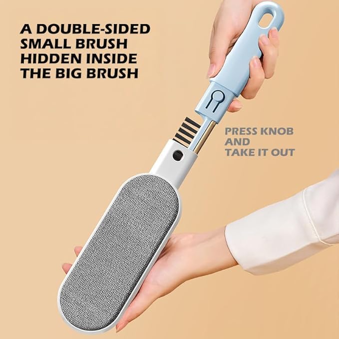 Multi-Function Travel Size Lint Brush for Clothes - Efficient Lint Remover & Pet Hair Collector for Dogs & Cats (Blue)