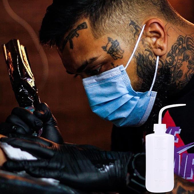 3 PCS Tattoo Bottle Squeeze Wash Bottle Convenient Green Soap Supply Wash Tattoo Accessories (500ml)