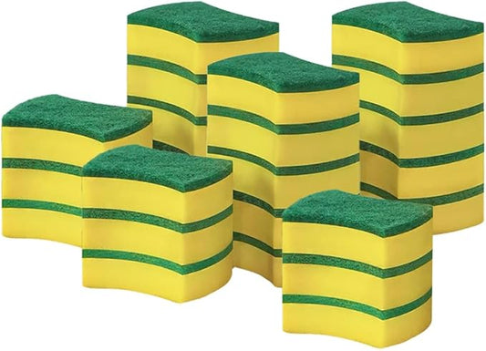 Codian 24 Pack Kitchen Cleaning Sponges Heavy Duty Scrub Sponges for Grease & Stains, High-Density Durable Dishwashing Scrubber Pads, Non-Scratch Sponge for Dishes/Countertops/Utensils