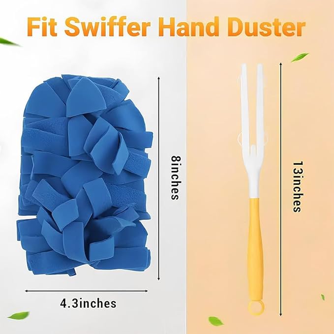 360° Electrostatic Duster Refills — The Sustainable Choice for a Dust-Free Home, Washable Reusable Duster Pads with Microfibers, Heavy Duty Dusters for Cleaning (1 Handle + 10 Refills)