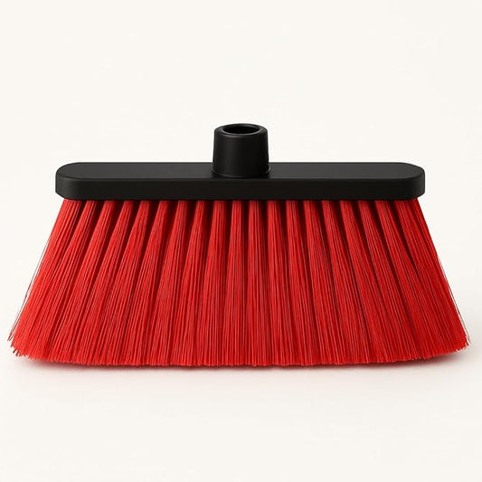 Healing Atlas LUZIA Red 14" Pro Max Edition – Ultra Dense Flagged Bristles – Heavy-Duty Push Broom Head – Universal 7/8" Thread – Recycled PP (RED, LUZIA)