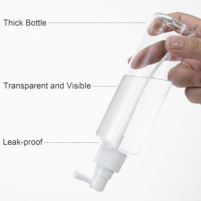 Yebeauty Plastic 6.8oz 200ml Travel Size Spray Bottle Refillable Empty Fine Mist with Long Mouth Clear TSA Approved Size Atomizers for Plants Perfumes Cleaning Gardening, Set of 2