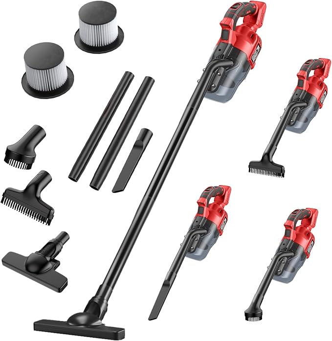 Gruecoinno Cordless Vacuum Cleaner for Milwaukee M18 18V Battery, 500W Handheld Vacuum Cleaner with Washable Filter, Portable Stick Vacuum for Floor Carpet Car Hardwood Pet Hair(Battery Not Included)
