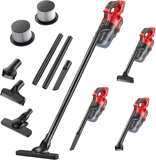 Gruecoinno Cordless Vacuum Cleaner for Milwaukee M18 18V Battery, 500W Handheld Vacuum Cleaner with Washable Filter, Portable Stick Vacuum for Floor Carpet Car Hardwood Pet Hair(Battery Not Included)