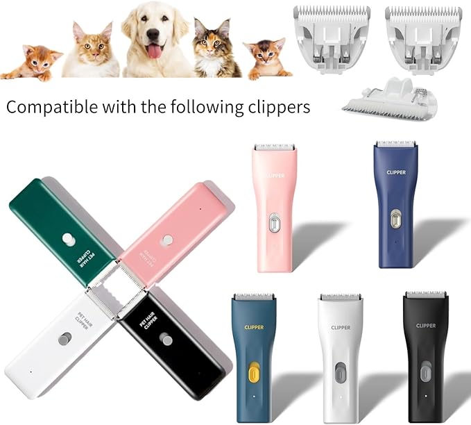 Grimgrow 6 Pack Ceramic Blades Replacement for Dog Grooming Clippers, Detachable Pet Clipper Blades for Dogs,Cats Hair Trimming