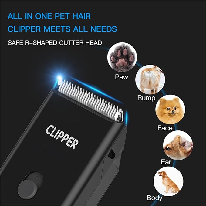 Founouly Home Professional Dog Grooming Kit Clipper Low Noise USB Rechargeable for Dog Cat