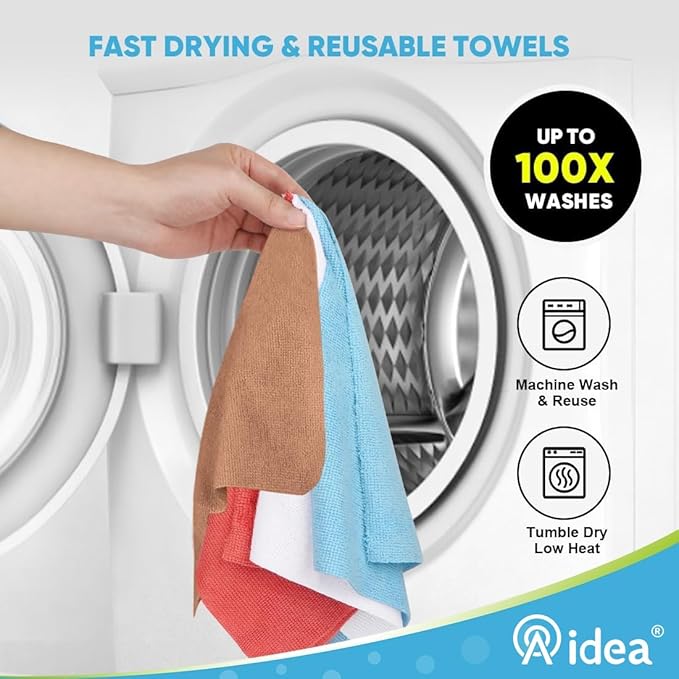 AIDEA Microfiber Cleaning Cloth Roll, 55 Sheets Shop Towels Washable, Microfiber Towels for Cars, Shop Rags Reusable Paper Towel for Automotive, Workshop, House, Kitchen, Cleaning Supplies11×9" Coffee