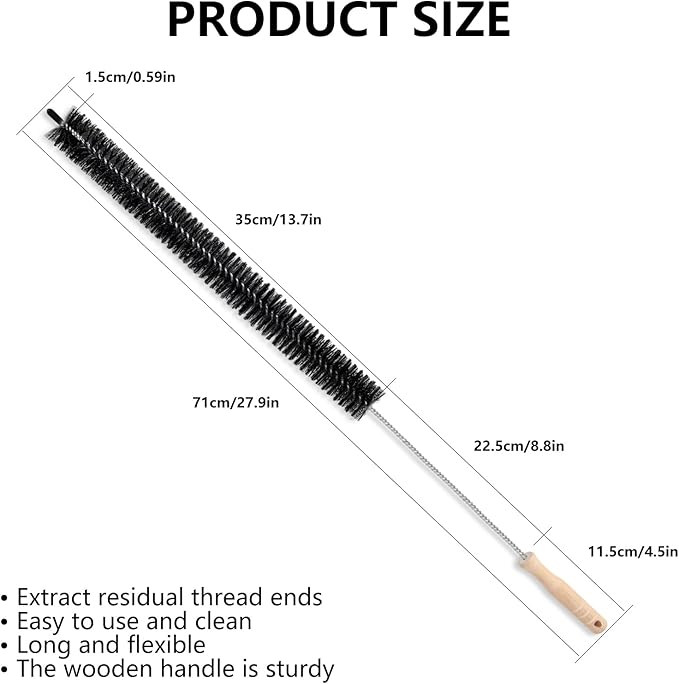 Dryer Vent Cleaning Brush - Lint Removal Cleaner Tool, LongFlexible with Wood Handle 2Pcs
