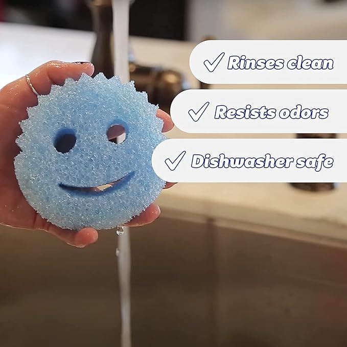 Scrub Daddy Sponge Set - Colors - Scratch-Free Scrubbers for Dishes and Home, Odor Resistant, Soft in Warm Water, Firm in Cold, Deep Cleaning, Dishwasher Safe, Multi-use, Functional (6 Count)
