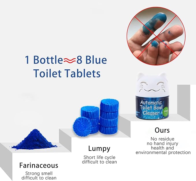 Simple Life Toilet Bowl Cleaner | Automatic Long-Lasting Toilet Bowl Cleaner Tablets | Easy-To-Use, Septic Safe Toilet Cleaner in Bottle | Powerfully Cleans and Prevent Stain Build Up | 1 Count