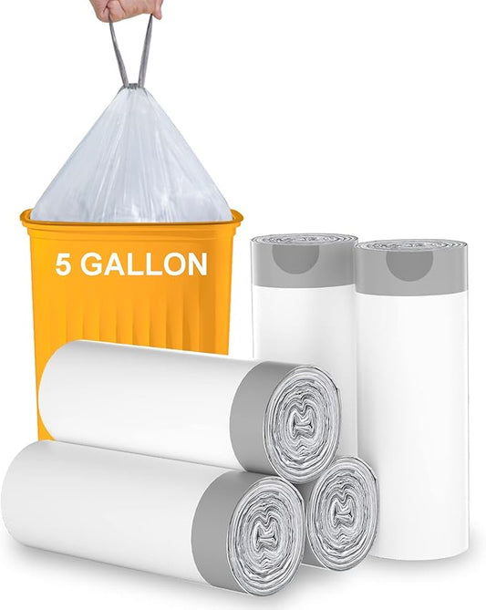 TECHSHARE Biodegradable 100 Count 6 Gallon Trash Bags, Compostable, Non-Toxic, Odorless, Leakproof, Strong and Durable, Suitable for Kitchen, Bedroom, Living Room, Bathroom, Office